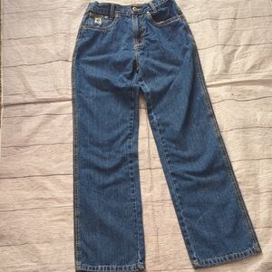 Cinch Blue Jeans with Gold Stitching